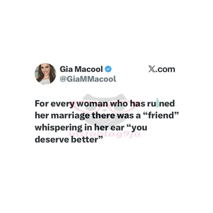 Gia Macool writes about a common reason some women quit their marriages || Mpforum
