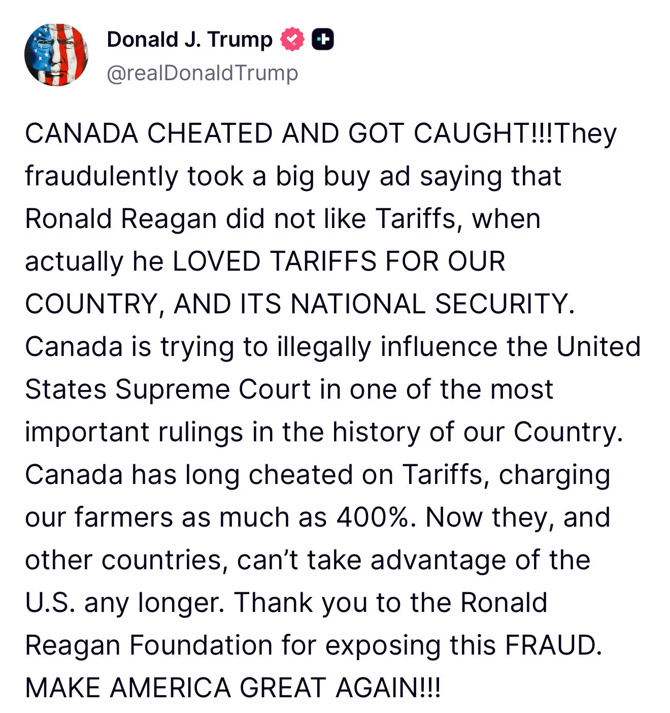 Trump ends trade negotiations with Canada over TV advert criticizing US tariffs || Mpforum